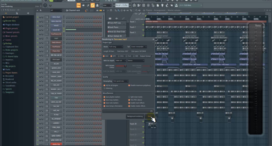 mp3 wav export settings fl studio