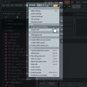 change fl studio panning laws step 1