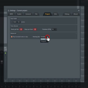 change fl studio panning laws step 3