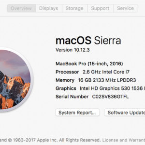 macbook pro 2016 15 inch system specs