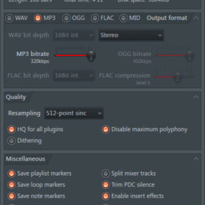 FL Studio best MP3 export settings
